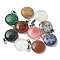 Natural & Synthetic Mixed Gemstone Pendants, with 201 Stainless Steel Finding, Flat Round, 24x20x7mm, Hole: 4x7mm