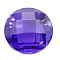 Cubic Zirconia Charms, Faceted, Flat Round, Medium Slate Blue, 2x4mm, Hole: 0.7~0.8mm
