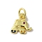 Real 18K Gold Plated Brass Pave Cubic Zirconia Pendants, with Jump Rings, Elephant, Colorful, 11x10x1.5mm, Hole: 3mm