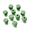 Spray Painted Wooden Beads, Square, Lime Green, 8x8x8mm, Hole: 2.5~3mm