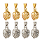 Brass Ice Pick and Pinch Bails, Platinum & Golden, 24mm, Pin: 1mm, 10pcs/set