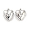 UV Plating Acrylic Pendants, Heart, Silver, 35x32x16mm, Hole: 3.5mm