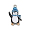Winter Theme Alloy Enamel Pendants, Platinum, Penguin, 24.5x15x1.7mm, Hole: 1.6mm