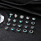 20Pcs Bohemian Style Alloy with Resin Cuff Rings, Rhombus/Oval/Flower, Platinum, Inner Diameter: 14~16mm