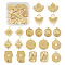 DIY Jewelry Making Finding Kit, Including 304 Stainless Steel Pendants & Cabochon Settings & Rhinestone Settings, Fan & Rectangle & Oval & Star & Flat Round, Real 18K Gold Plated, 17~25x14~23x1.5~3.5mm, Tray: 3.5~8.5mm, Fit for 1~2mm Rhinestone, Hole: 1.2~2.5mm, 2pcs/style