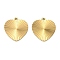 304 Stainless Steel Pendants, with Ray, Ion Plating(IP), Real 18K Gold Plated, Heart, 15.5x15x1.5mm, Hole: 1.2mm