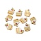 Alloy Pendants, with Enamel, Light Gold, Cake, White, 18x15x1.5mm, Hole: 2mm