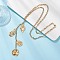 201 Stainless Steel Geometric Tassel 304 Stainless Steel Cable Chain Y Necklaces for Women, Golden, 24.33 inch(61.8cm)