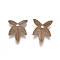 Autumn Theme Brass Filigree Pendants, Maple Leaf Charms, Antique Bronze, 14.5x11x1mm, Hole: 1.4mm