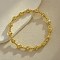 Brass Round Beaded Stretch Bracelets for Women Men, Golden, Inner Diameter: 2-1/8 inch(5.3cm)