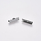 Non-Tarnish 304 Stainless Steel Ribbon Crimp Ends, Stainless Steel Color, 7x20mm, Hole: 1.5x2mm