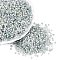 Picasso Glass Seed Beads, Rondelle, Round Hole, Steel Blue, 2.5x1.5mm, Hole: 1.2~1.4mm, about 30000pcs/pound