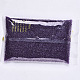 ガラスシードビーズ  機械刺繍に適合  透明色  ラウンド  暗紫色  11/0  2x1.5mm  穴：1mm  約30000個/袋 SEED-S042-11B-06-5