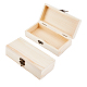 Cajas rectangulares de almacenamiento artesanal de madera sin terminar CON-WH0095-57-1