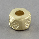 大穴ccbプラスチックヨーロッパの六角ビーズ  ゴールドカラー  9x6mm  穴：4mm  約1600個/500g CCB-Q072-71-2