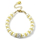 Pulseras de cuentas de perlas de imitación de vidrio para mujer. BJEW-JB10034-01-1