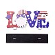 天然木のデスクトップ飾り  単語の愛  ホームオフィスのディスプレイ装飾用  ブルー  200x43x95mm DJEW-C007-02-2