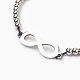 Bracelets de perles tressées avec intercalaires perles rondes lisses en 304 acier inoxydable BJEW-JB03834-02-2
