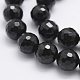 Naturali nera perle di tormalina fili G-J373-25-6mm-2