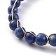 Bracelets en lapis-lazuli naturel (teints) BJEW-JB04663-03-2