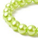 Pulseras elásticas con perlas de imitación de vidrio BJEW-JB09924-4