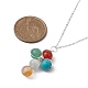 Halskette mit Kreuzanhänger aus natürlichen und synthetischen gemischten Edelsteinen mit Kupferketten NJEW-JN04446-02-3