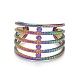 Ионное покрытие цвета радуги (ip) 304 массивное открытое кольцо из нержавеющей стали для женщин RJEW-A005-35MC-1