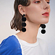Anattasoul 6 paires 6 couleurs boucles d'oreilles rondes plates en acrylique avec épingles en acier et en fer pour femmes EJEW-AN0004-13-6