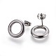 304 set di gioielli in argento con orecchini a bottone e collane con pendente SJEW-L136-10-5