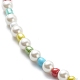 Bracelet collier en coquillage naturel et perles de verre SJEW-JS01245-5