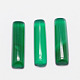 染色された長方形の天然瑪瑙のカボション  グリーン  20x5x3.5mm G-K027-01-1