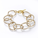 Ensembles de bijoux bracelets et colliers en chaîne de câble texturé en aluminium SJEW-JS01094-03-3