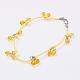Natural Citrine Anklets AJEW-AN00213-05-1