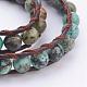 Two Loops Natural African Turquoise(Jasper) Wrap Bracelets BJEW-JB03285-02-2