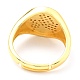 Регулируемые настоящие позолоченные латунные кольца на пальцы 18k с эмалью RJEW-L071-32G-4
