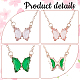 Anattasoul 3-teiliges Halsketten-Set mit Schmetterlingsanhängern aus Acryl in 3 Farben NJEW-AN0001-22-3