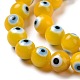 Chapelets de perle rondes au mauvais œil manuelles LAMP-L055-6mm-20-4