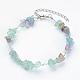 Natural Gemstone Chips Anklets AJEW-AN00180-3