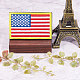 ポリエステルバッジ  ナイロンマジックテープ付き  粘着面ファスナーテープ  アメリカ国旗  ミックスカラー  8.1x5.2x0.4cm PH-FIND-G012-02-6