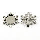 Tibetan Style Zinc Alloy Snowflake Pendant Cabochons Settings TIBEP-R334-250AS-RS-1