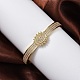 Браслеты с подвесками из латуни с микропаве из кубического циркония BJEW-H624-06E-G-1