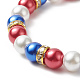 Bracelet extensible en perles de verre colorées BJEW-JB09210-5