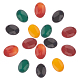 PH PandaHall 20pcs 5 Color Natural Agate Oval Cabochon 18x13mm Flatback Gemstone Cabochons Green Orange Red for Tray Setting Charm Bracelet G-PH0034-51-1