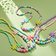 Цветочные непрозрачные акриловые эластичные детские ожерелья NJEW-JN03973-2