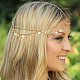 ボヘミアン女性メタルヘッドチェーン額ダンス鉢巻きの毛の結婚式のアクセサリー類  真鍮のビーズで  ゴールドカラー  550mm OHAR-N0001-001-3
