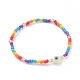 Baking Paint Glass Seed Beads Stretch Bracelets BJEW-JB04829-02-1