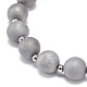 Bracelet extensible à perles rondes en agate naturelle patinée par une géode druzy BJEW-JB08779-4