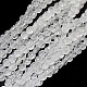 Faceted Flat Round Frosted Crystal Glass Beads Strands GLAA-F007-A01-2