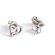 Double Heart 304 Stainless Steel Ear Studs EJEW-F0075-142P-1