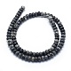 Natürliche schwarze Seide Stein / Netstone Perlen Stränge G-E507-09A-6mm-2